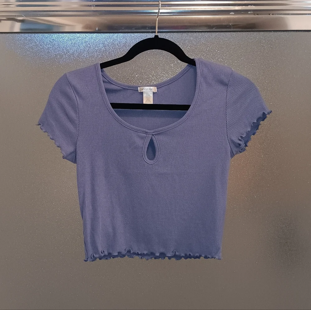 Womens Ribbed Crop Top - Picture 1 of 5